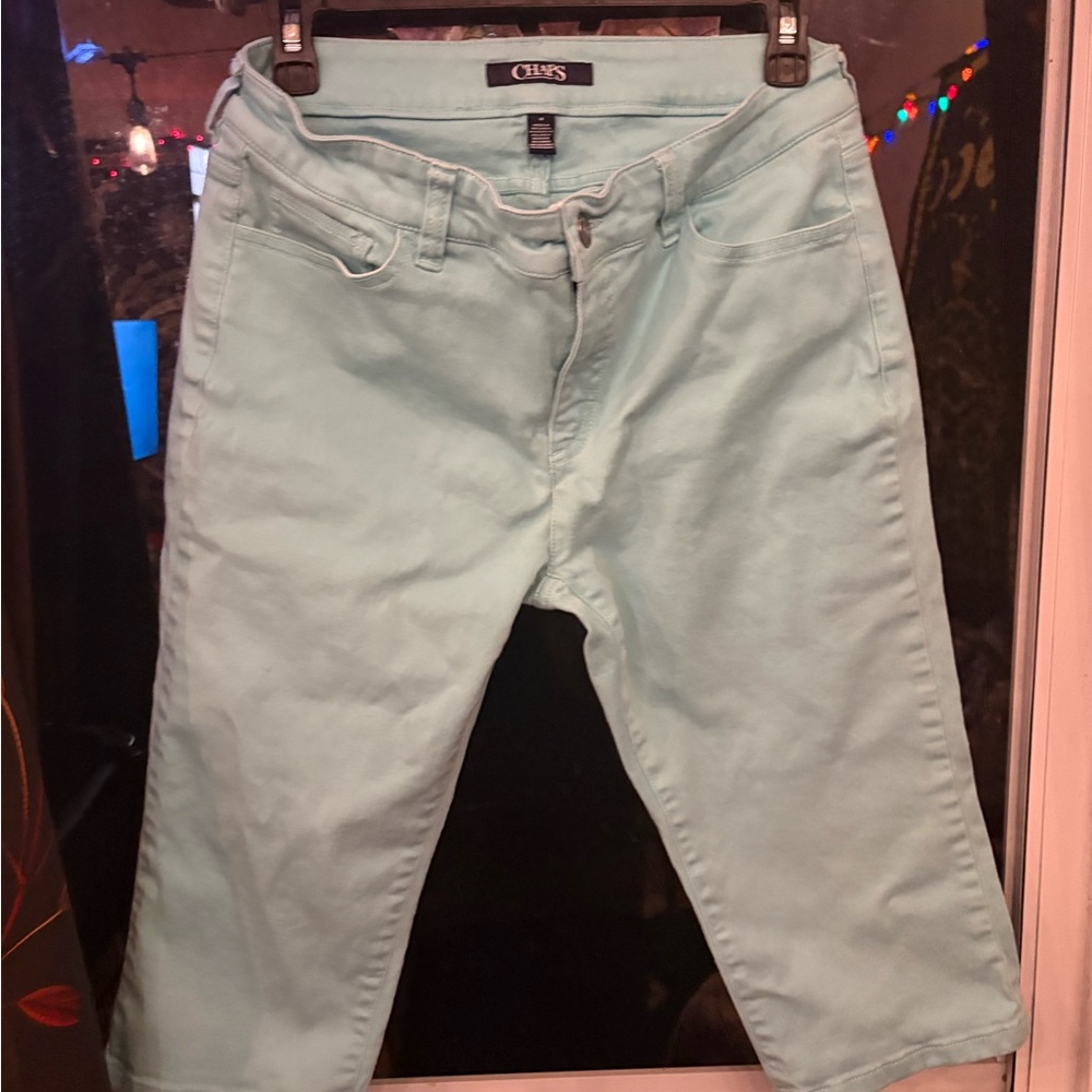 Chaps Women's Soft Aqua Cropped Jeans